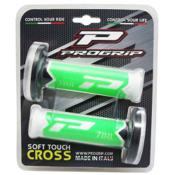 Poignées pour Guidon Moto Progrip 788 Blanc / Vert Fluo / Noir