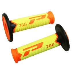 Poignées pour Guidon Moto Progrip 788 Orange Fluo / Jaune Fluo / Noir