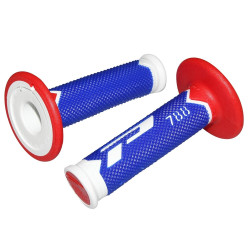 Poignées pour Guidon Moto Progrip 788 Blanc / Bleu / Rouge