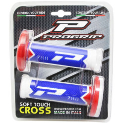 Poignées pour Guidon Moto Progrip 788 Blanc / Bleu / Rouge