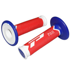 Poignées pour Guidon Moto Progrip 788 Blanc / Rouge / Bleu