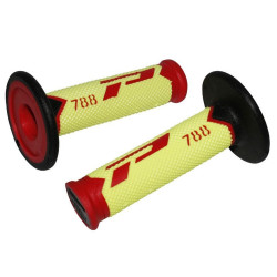 Poignées pour Guidon Moto Progrip 788 Rouge / Jaune Fluo / Noir