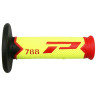 Poignées pour Guidon Moto Progrip 788 Rouge / Jaune Fluo / Noir