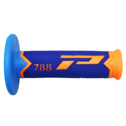 Poignées pour Guidon Moto Progrip 788 Orange Fluo / Bleu / Bleu Clair