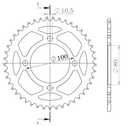 Couronne Acier Supersprox 45 Dents Pas 428 pour Suzuki 125 GZ Marauder