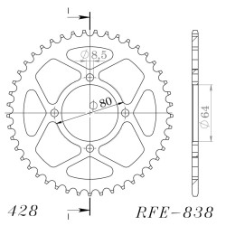 Couronne Acier Supersprox 45 Dents Pas 428 pour Yamaha YBR 125