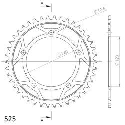 Couronne Acier Supersprox 42 Dents Pas 525 pour Suzuki GSX-R 750 / Triumph America 800 - TT 600