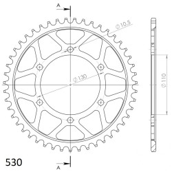 Couronne Acier Supersprox 46 Dents Pas 530 pour Yamaha FZ6 600 Fazer / N