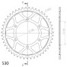 Couronne Acier Supersprox 46 Dents Pas 530 pour Yamaha FZ6 600 Fazer / N