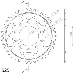 Couronne Acier Supersprox 42 Dents Pas 525 pour Honda CRF 1100 Africa Twin / Triumph Speedmaster 865