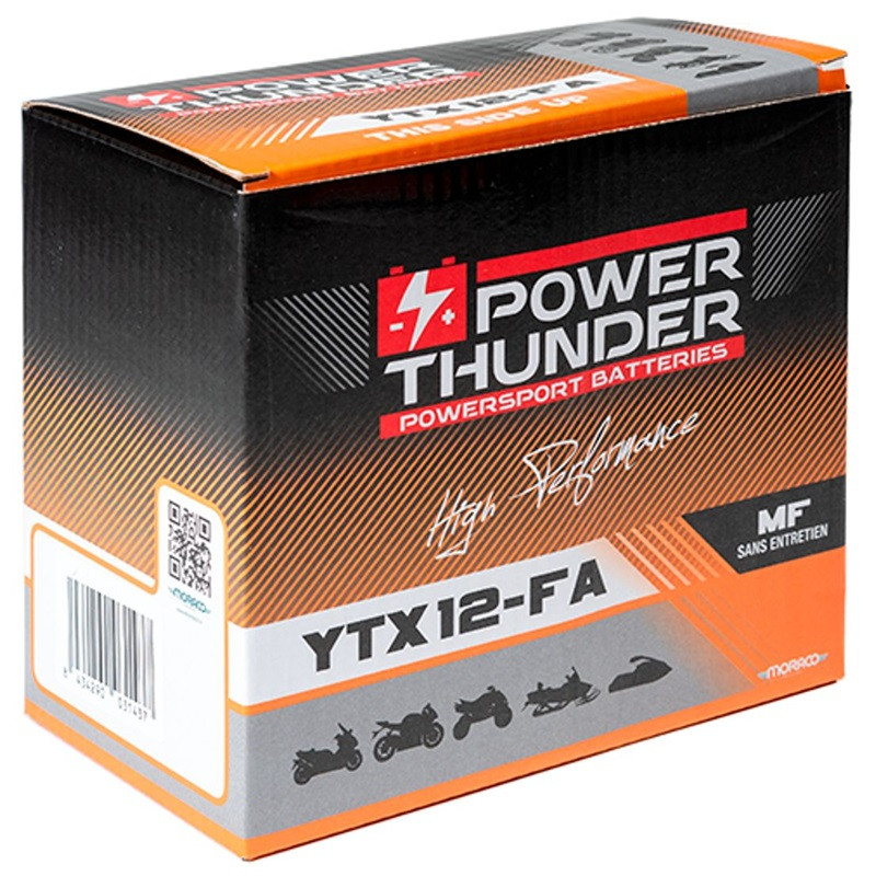 Batterie Power Thunder YTX12-FA 12 Volts 10 Ah