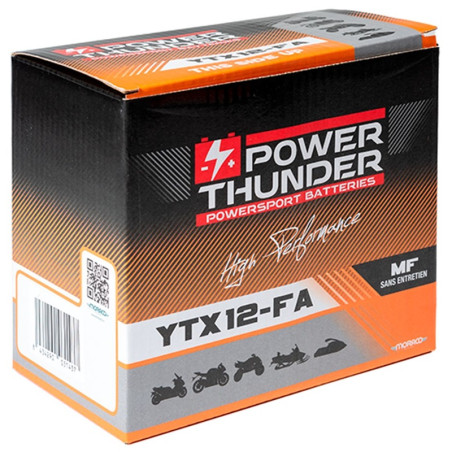 Batterie Power Thunder YTX12-FA 12 Volts 10 Ah