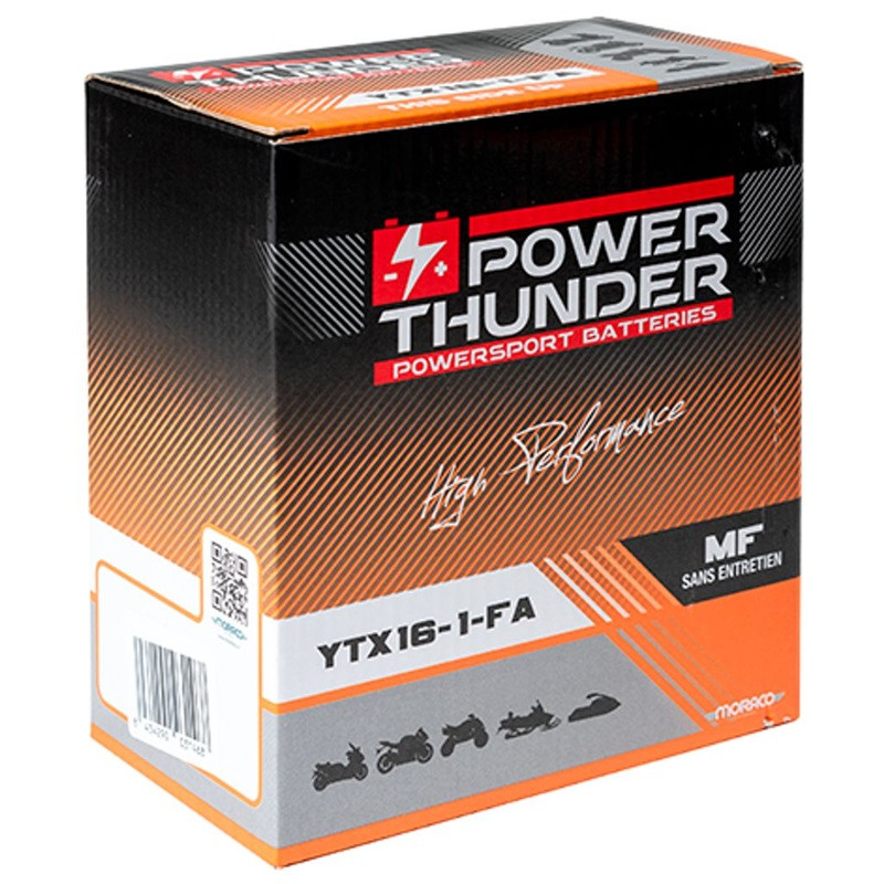 Batterie Power Thunder YTX16-1-FA 12 Volts 14 Ah