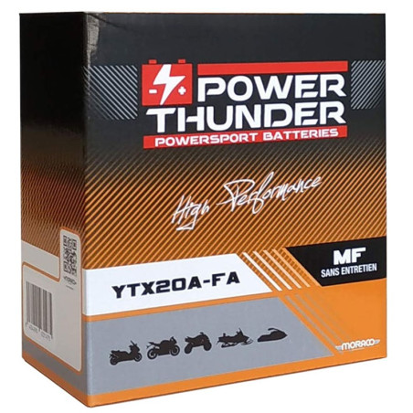 Batterie Power Thunder YTX20A-FA 12 Volts 19 Ah