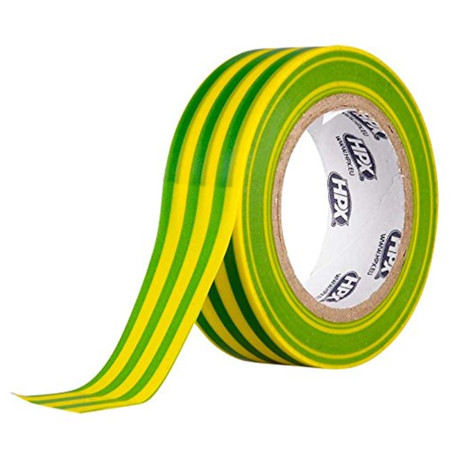 Ruban Adhésif Isolant Électricien HPX Vert / Jaune 19 mm x 10 m