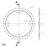 Couronne Acier Supersprox 38 Dents Pas 520 pour Yamaha YFM 250 - 350 - 700 R Raptor / YFZ 450 R