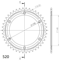 Couronne Acier Supersprox 42 Dents Pas 520 pour Suzuki DR 600 - DR 650 / Cagiva T4 350 - T4 500