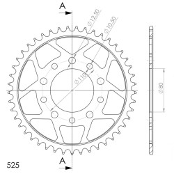 Couronne Acier Supersprox 45 Dents Pas 525 pour Honda XRV 750 Africa Twin
