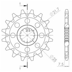 Pignon Acier Supersprox 14 Dents Pas 520 pour Kawasaki KFX 450 R