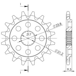 Pignon Acier Supersprox 14 Dents Pas 520 pour Honda CR 500 R / CR 250 R / TRX 450 Sportrax