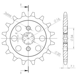 Pignon Acier Supersprox 14 Dents Pas 520 pour Husqvarna Svartpilen 125 / KTM 125 Duke