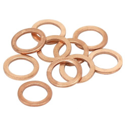 Lot de 10 Joints Bouchon de Vidange Cuivre Plat Artein Ø 8 x 12 x 1 mm