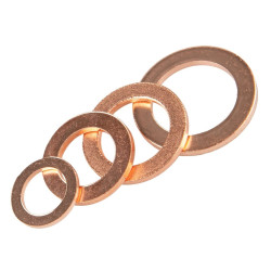Pochette de 4 Joints Bouchon de Vidange Cuivre Plat Ø 8 / 10 / 12 / 14 mm