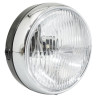 Phare Avant Ø 140 mm Noir avec Cerclage Chromé et Interrupteur