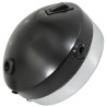 Phare Avant Ø 140 mm Noir avec Cerclage Chromé, Casquette et Interrupteur