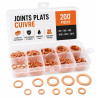 Coffret de 200 Joints Bouchon de Vidange Cuivre Plat Ø 5 à 14 mm