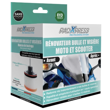 Rénovateur Bulle & Visière Moto et Scooter Mecacyl PadXpress