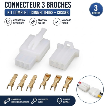Connecteur Électrique Plastique 3 Broches