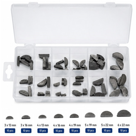 Coffret Assortiment de 80 Clavettes Demi Lune
