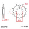Pignon Acier JT Sprockets 15 Dents Pas 420 pour Minarelli AM6