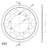 Couronne Acier Supersprox 56 Dents Pas 420 pour Sherco 50