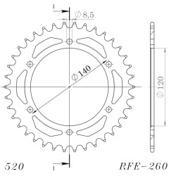 Couronne Acier Supersprox 38 Dents Pas 520 pour Honda XL 250 R - 84 à 87