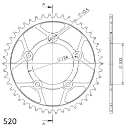Couronne Acier Supersprox 46 Dents Pas 520 pour Ducati Scrambler 800 / Monster 797-821