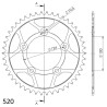 Couronne Acier Supersprox 46 Dents Pas 520 pour Ducati Scrambler 800 / Monster 797-821
